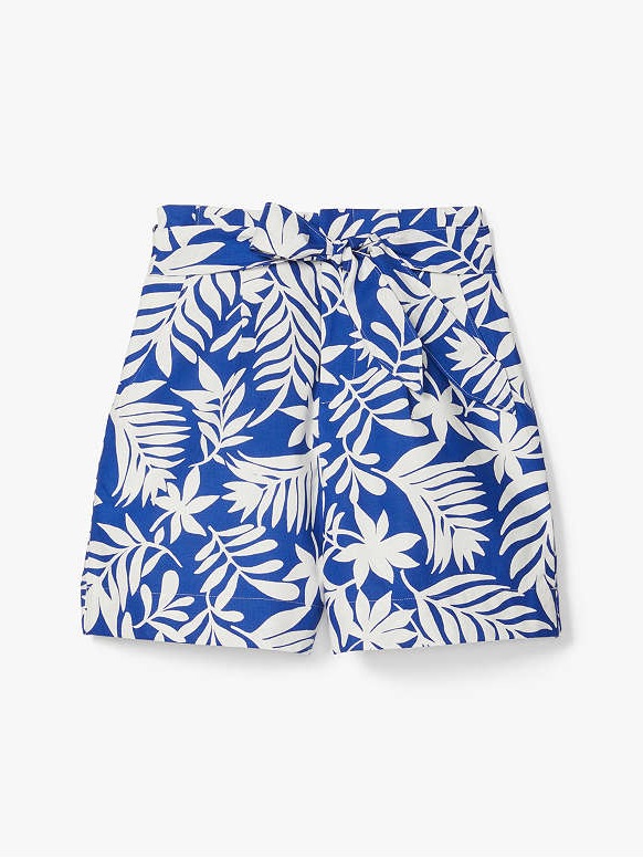 Kate Spade Tropical Foliage Tie-Waist Shorts Size 8 Nwt